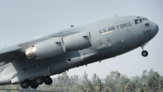 Massive Boeing C17 Take Off and Landing [upl. by Beverie]