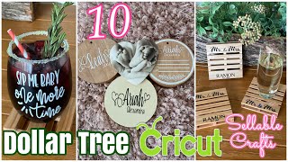 10 Amazing DOLLAR TREE DIY Cricut Crafts amp Hacks [upl. by Nawd]