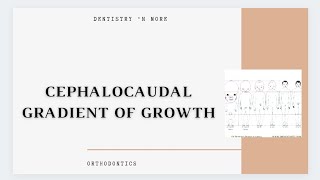 CEPHALOCAUDAL GRADIENT OF GROWTH [upl. by Aiuhsoj]