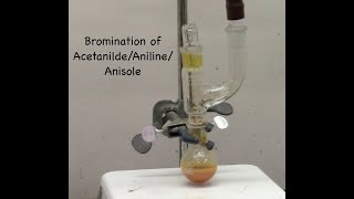 Bromination lab Acetanilide brominationAniline brominationAnisole bromination [upl. by Dnilasor]