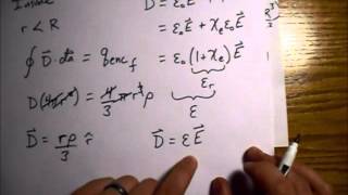 Griffiths Electrodynamics Problem 420 Potential at Center of Uniformly Charged Dielectric Sphere [upl. by Yasdnil]