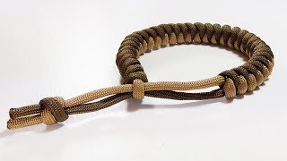 Paracord Tutorial 2 Color Snake Knot Bracelet With Mad Max Closure [upl. by Muryh]