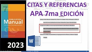 CITAS Y REFERENCIAS según NORMAS APA 7ma EDICIÓN plantilla gratis [upl. by Perlie]