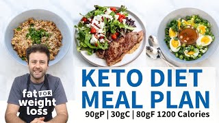 KETO DIET Meal Plan  1200 Calories  90g Protein [upl. by Servais]