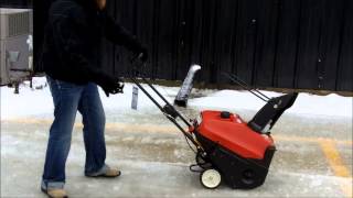 Honda HS520 Snowblower Video [upl. by Nemzzaj897]