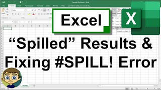 Excel Spilled Results and Fixing the SPILL Error [upl. by Rehtul]