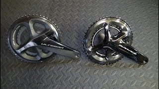 Shimano Dura Ace 9100 vs Ultegra R8000 Chainset [upl. by Anits]