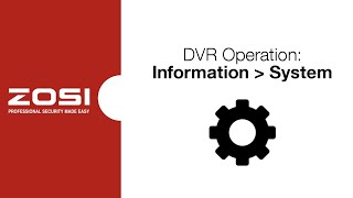 ZOSI DVR Operation  Information  System [upl. by Huston]