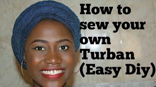 How to sew your own Turban Easy DIY [upl. by Naujak]