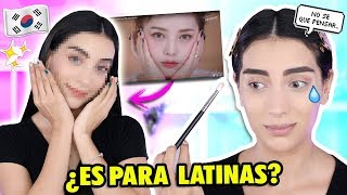 PROBANDO SEGUIR UN TUTORIAL DE MAQUILLAJE COREANO 🇰🇷😰¿Es para latinas  Claudipia [upl. by Anieral]