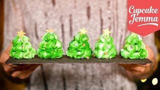 How to Make Christmas Tree Meringues  Cupcake Jemma [upl. by Etnwahs]