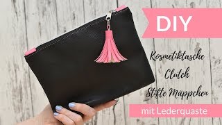 Clutch I Kosmetiktasche nähen  inkl Schnittmuster [upl. by Oiliduab935]