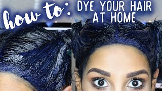 How To Dye Your Hair At Home BLUE BLACK [upl. by Gaskill]