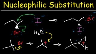 Nucleophilic Substitution Reactions  SN1 and SN2 Mechanism Organic Chemistry [upl. by Bogie]