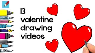 13 real easy valentines drawing ideas for Valentines Day [upl. by Yves]