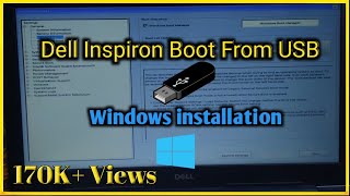 How to boot from USB on Dell Laptops  How to Change BIOS Settings  Windows Installation [upl. by Ocsirf]