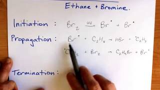 Free Radical Substitution Ethane and bromine [upl. by Atiuqaj118]