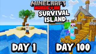 I Survived 100 Days on a SURVIVAL ISLAND in Minecraft Hardcore [upl. by Nuahsyar47]