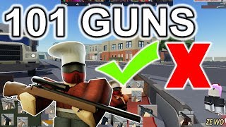 ALL ARSENAL WEAPONS REVIEW 101 GUNS  ROBLOX [upl. by Bajaj94]