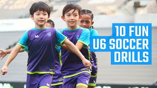 10 Best U6 Soccer Drills  Fun Soccer Drills by MOJO [upl. by Enimrej]