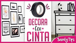 DIY 3 Ideas Con Cinta Adhesiva Aislante ❤ Decora tu Cuarto Tumblr  Room Decor  Sandy Tips [upl. by Ennairrac645]